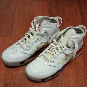 Jordan Mars 270 Mens White and Red High-Top Sneakers Size 12